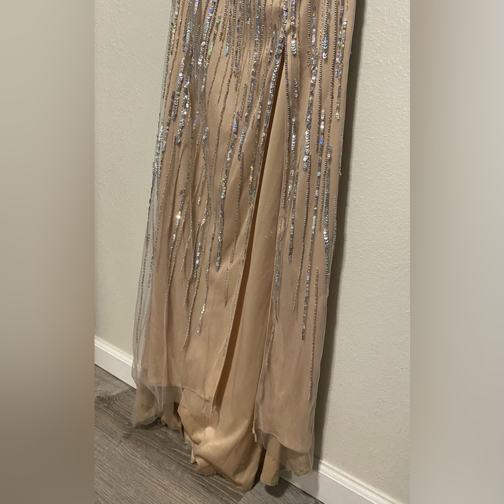 Jovani Strapless Gold Sequin Formal Gown Sweetheart Corset Dress Size 6 - Picture 7 of 11